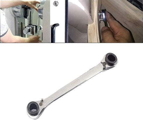 4 in 1 Ratchet Spanner Chrome Vanadium Steel Double Twin Ended Ratchet Wrench 12x13mm-14x15mm Silver