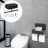 Meluvora Toilet Paper Holder with Shelf,Rustproof Flushable Wipes Dispenser,Self Adhesive Drilling Toilet Paper Holder