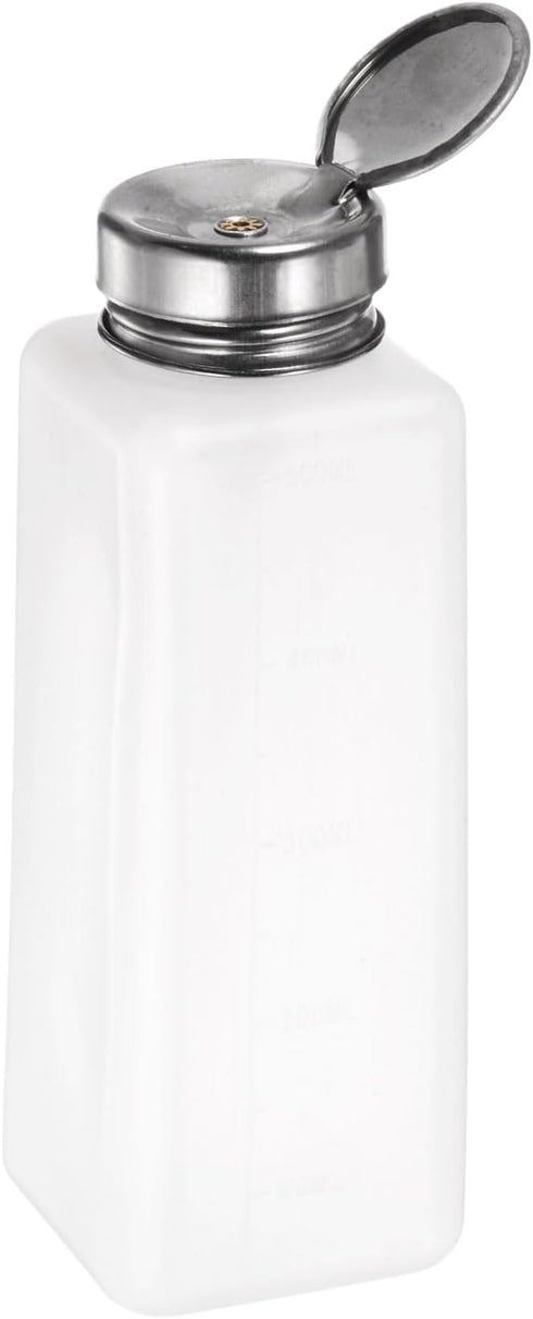 HARFINGTON Solvent Alcohol Dispensers 500ml, Push Down Liquid Dispenser Pump Bottle with Stainless Steel Lid