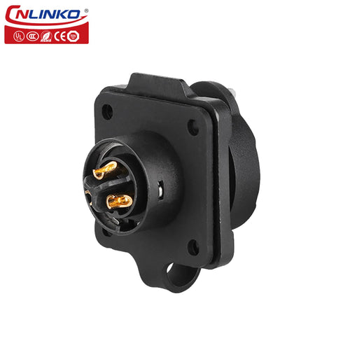 CNLINKO LP-16 IP68 Industrial Waterproof Connector Quick Plug Circular Connector M16 2-9 Pin Flange Socket (3 Pin)