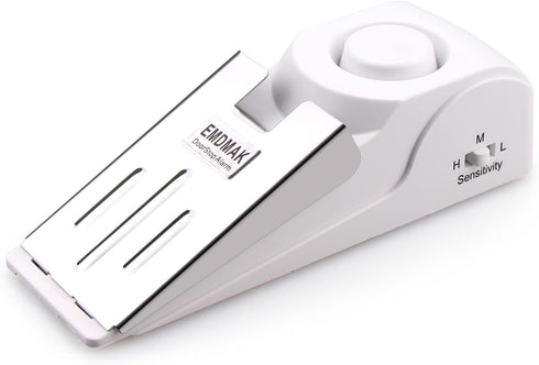 EMDMAK Door Stop Alarm with 120DB Siren, Door Stop for Home & Travel (White)