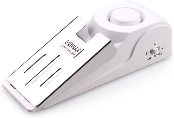 EMDMAK Door Stop Alarm with 120DB Siren, Door Stop for Home & Travel (White)