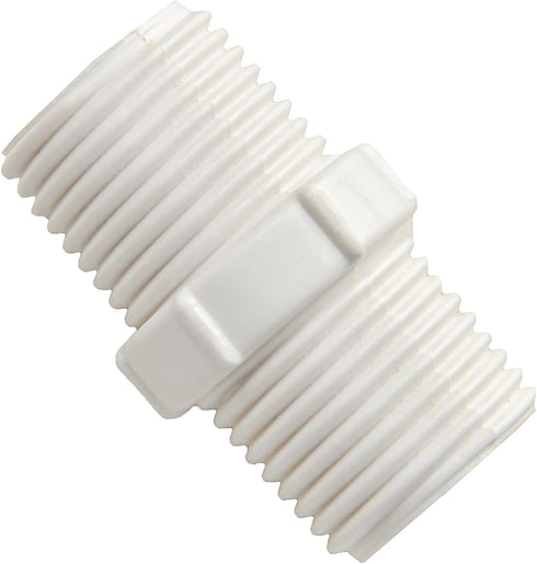 10pcs 0.75 Inch PVC Nipple Male to Male Coupling Adaptor, Thread Plumbing PIPE Connection (3/4" Pack of 10)