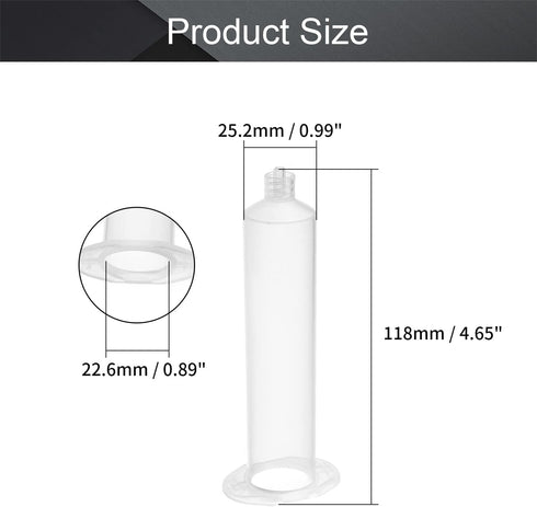 Utoolmart Air Distribution Tube, Adhesive Syringes Tube Sleeve, Glue Liquid Cartridge Dispensing Syringe Barrel, 30cc Plastic Syringe Dispensing, with Piston, Transparent, 4 Pcs