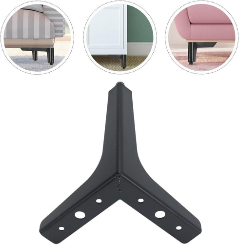 17cm Kisangel Matte Black Metal Sofa Legs and Cabinet Support Feet Furniture Replacement Legs for Tv Stand, Coffee