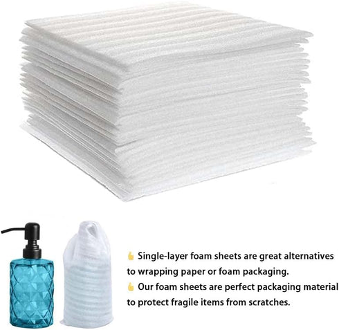 Dveda 100 Pcs Cushion Foam Pouches & Sheets, 12"x12" Packing Foam for Moving, Shipping, and Storage Supplies