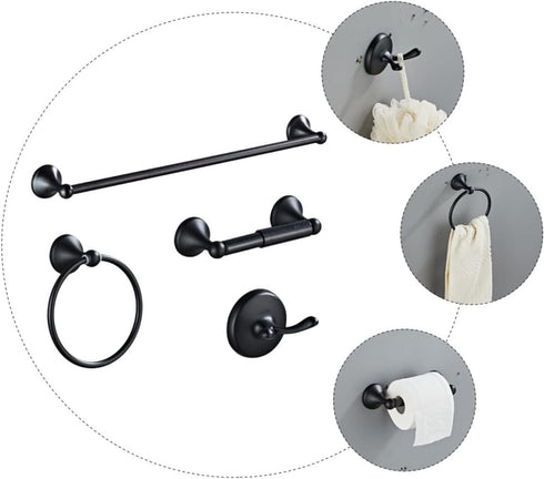 Stylish Black Stainless Steel Towel Rack Stand for Bathroom & Kitchen