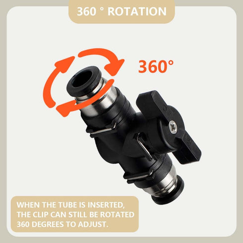 3 Pcs 6mm Pneumatic Ball Valve Push to Connect Fittings for Air Flow Control Valve