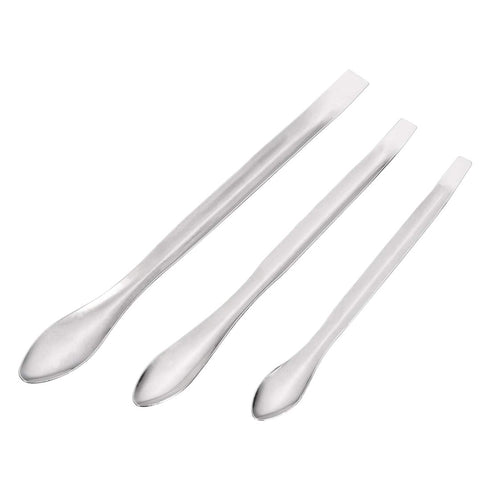 uxcell Micro Scoop, Stainless Steel Reagent Sampling Lab Spoon Spatulas, 3in1, 105/125/140mm, 3Pcs