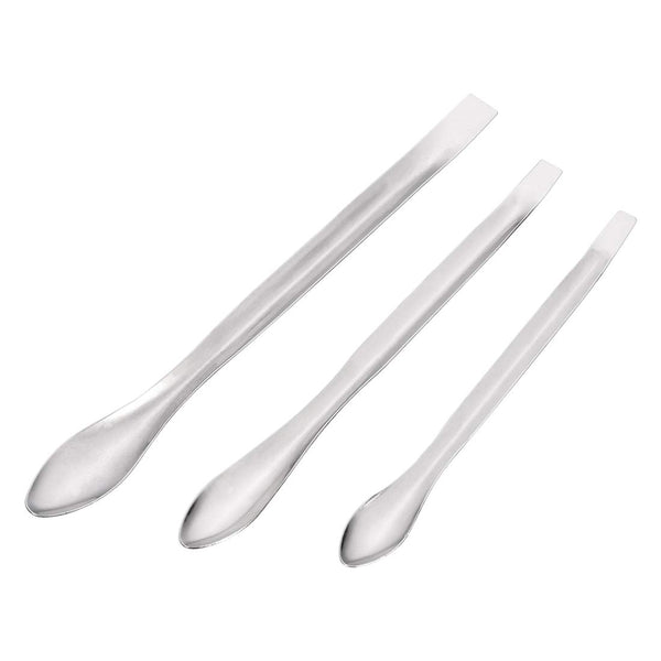 uxcell 9Pcs Micro Scoop Stainless Steel Reagent Sampling Lab Spoon Spatulas 3in1