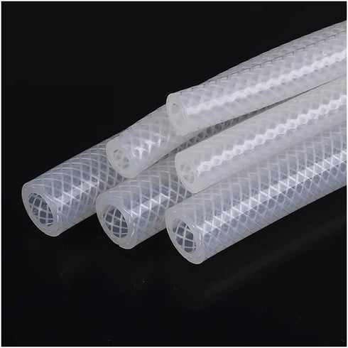 ZGHQHCDRH 1M Braided Silicone Tube - Food Grade Flexible Rubber Hose for Plumbing,