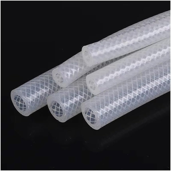ZGHQHCDRH 1M Braided Silicone Tube - Food Grade Flexible Rubber Hose for Plumbing,