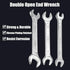 Utoolmart Double Open End Wrench, 185mm Length, 17mm x 19mm, 45# Carbon Steel, Chrome Plated Repairs Tool