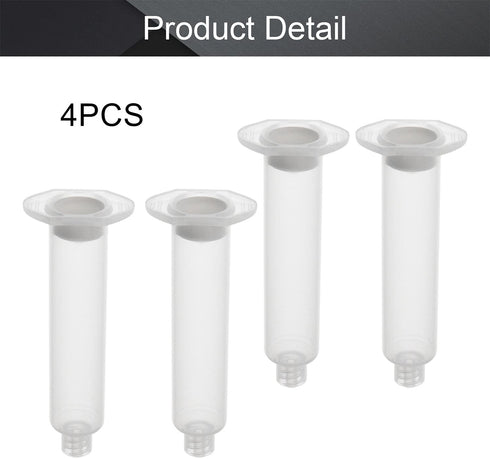 Utoolmart Air Distribution Tube, 10cc Adhesive Syringes Tube Sleeve, Plastic Syringe Dispensing with Piston, 4 Pcs