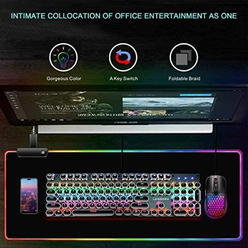 RGB Large Mousepad Led Mouse Pad, Big Mouse Mat with LED Lighting