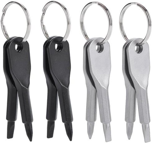 8Pcs Portable Keychain Screwdriver Set, Mini Pocket Key Chain Phillips Slotted Head Screwdriver