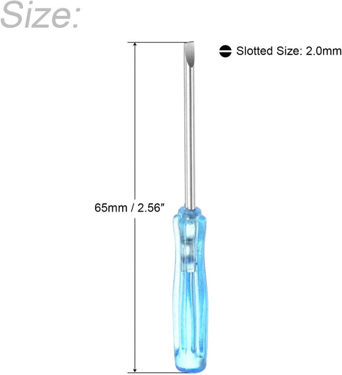 uxcell Mini Slotted Screwdriver, 2.0mm Flat Head 65mm Length, 10 Pcs for Small Appliances Repair