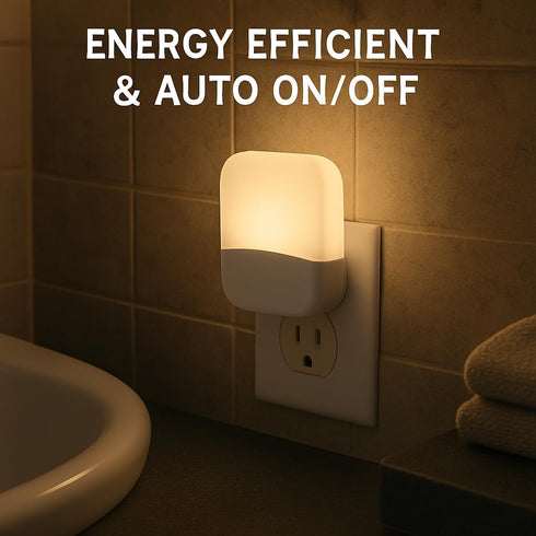 Rayverion 3000K Mini LED Night Light with Automatic Light Sensor, Soft Warm Glow, Low-Profile Plug-in Design