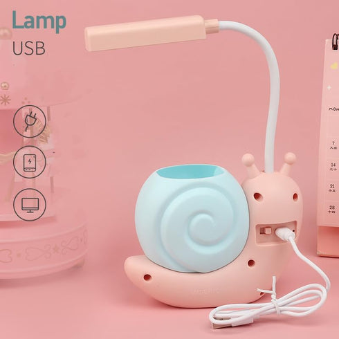 ZYTC LED Desk Lamp, Cartoon Snail Adjustable Foldable Reading Lamp, USB Charging for Students