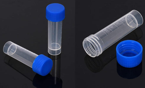 50 Pack 5ml Cryo Tubes, Plastic Graduated Vial Tube with Screw Caps, Small Test Sample Bottles