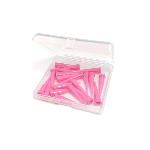 20 Gauge 1.24 Inch Blunt Plastic Tapered Tip Dispensing Fill Needle, Precision Filling (Pink, 20 Pcs)