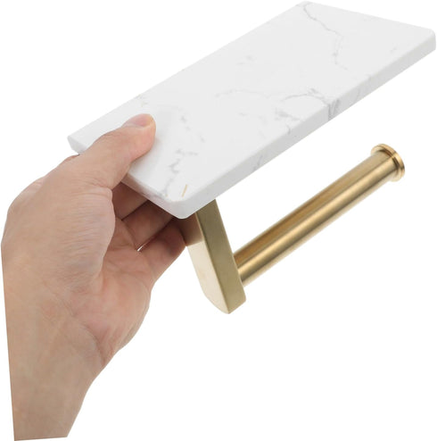 Stylish Wall-Mounted Marble Finish Paper Towel Holder for Effortless Bathroom Organization
