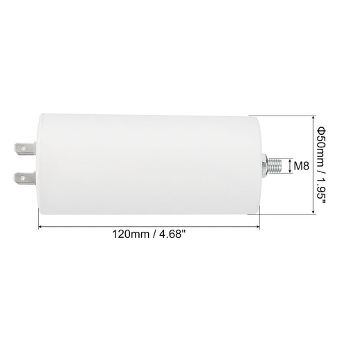 PATIKIL 100uf CBB60 Run Capacitor,AC 250V 4 Pins 50/60Hz Cylinder Bottom with M8 Screw for Washing Machine,Cleaning Machine Pump Motor Star