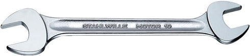 Stahlwille 40030810 Double Open Ended Spanners, Motor No. 10, Size 8 x 10mm, 15 deg Offset Angle, Metric, Industrial Grade, Chrome Plated, Non-Slip Finish, Length 140mm, Weight 33g, Made in Germany by Stahlwille