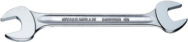 Stahlwille 40030810 Double Open Ended Spanners, Motor No. 10, Size 8 x 10mm, 15 deg Offset Angle, Metric, Industrial Grade, Chrome Plated, Non-Slip Finish, Length 140mm, Weight 33g, Made in Germany by Stahlwille
