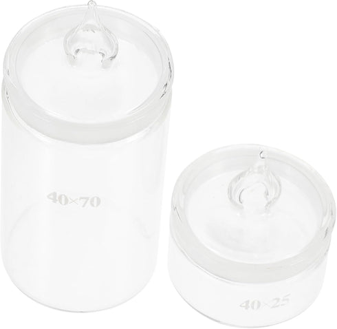 2pcs Glass Weighing Bottle, Ground Glass Stopper Lab Dispensing Bottles, Wide Mouth Wash Bottle, Lab Storage Bottles