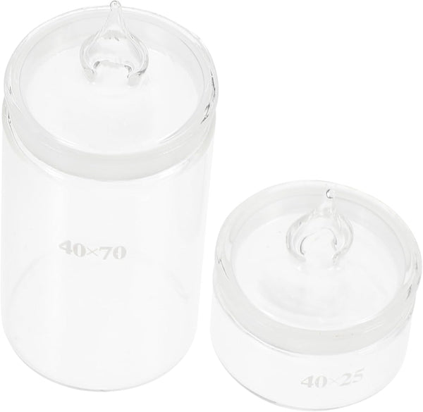 2pcs Glass Weighing Bottle, Ground Glass Stopper Lab Dispensing Bottles, Wide Mouth Wash Bottle, Lab Storage Bottles