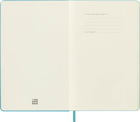 Moleskine Classic Notebook, Large Hard Cover (5" x 8.25"), Reef Blue, 240 Pages, Plain/Blank