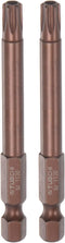 2pcs T30 Torx Bit Magnetic Security Star Screwdriver, 1/4" Hex Shank, 3" Length, Red