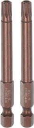 2pcs T30 Torx Bit Magnetic Security Star Screwdriver, 1/4" Hex Shank, 3" Length, Red