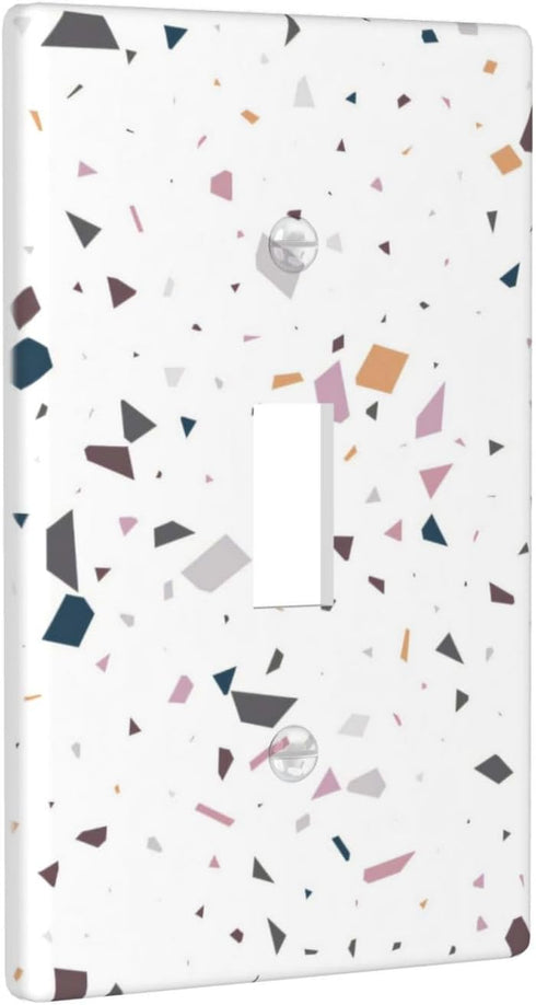 Terrazzo Single Toggle Light Switch Plate Decorative Electrical Wall Plates, 1 Gang Light Switch Cover Plate 2.75" X 4.5" For Kitchen Bedroom Home Decor by indokyeyqaz