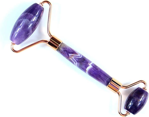 MUOBSBJRX Amethyst Rough Stone Face Care Massage Tool Amethyst Roller Gua Sha Massage