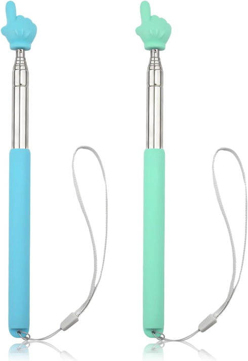 XIHIRCD 2pcs Telescopic Teachers Pointer, Pointer Sticks with Lanyard, Extendable Hand Pointer Finger
