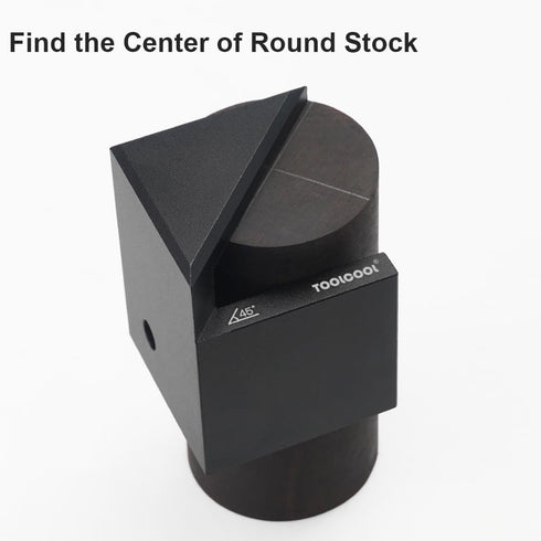 TOOLCOOL Center Finder Tool, Woodworking Centering Tool with 45 Degree Angle Marker, Aluminum Alloy Black