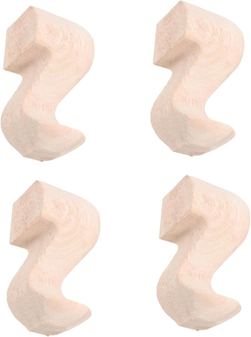 OSALADI 4pcs Rubber Wood Carving Table Legs for Furniture Sofa Coffee Table
