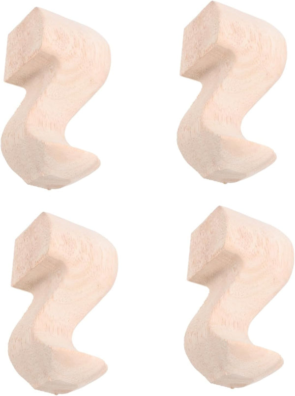 OSALADI 4pcs Rubber Wood Carving Table Legs for Furniture Sofa Coffee Table