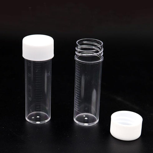 12PCS 25ML Plastic Test Tubes, Sample Bottles with Screw Caps for Scientific Experiments, Party Storage