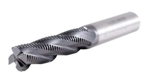 Accusize Industrial Tools 1/2'' Dia, M42 8% Cobalt Tialn Roughing End Mill, 1/2'' Shk Dia, 4 Flute, 1102-0120