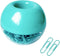 Teal Paper Clips Holder with 100pcs Mint Green Paper Clips for Office Desk Organizer Accessories