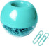 Teal Paper Clips Holder with 100pcs Mint Green Paper Clips for Office Desk Organizer Accessories