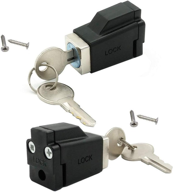 2 Pack Sliding Window Stopper Lock with 2 Keys - Aluminum Alloy Frame Locking Tool for Home Office Safety, Requires
