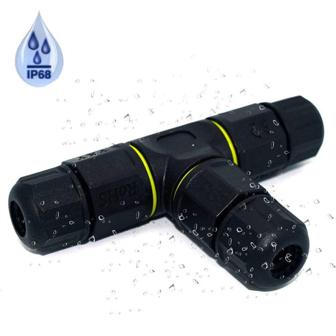 3 Way 3Pin Junction Box IP68 Waterproof, Ideal for 4.5mm-10mm Outdoor Cable, Used for Landscape Lights, Car Decoration