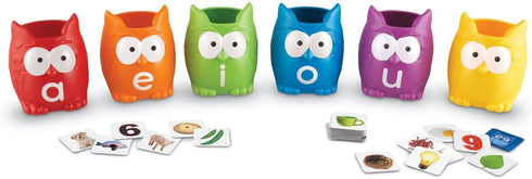 Set Learning Resources Vowel Owls Sorting - Phonics Games for Kids, Vowel Sounds, Toddlers Vocabulary Building, ABC