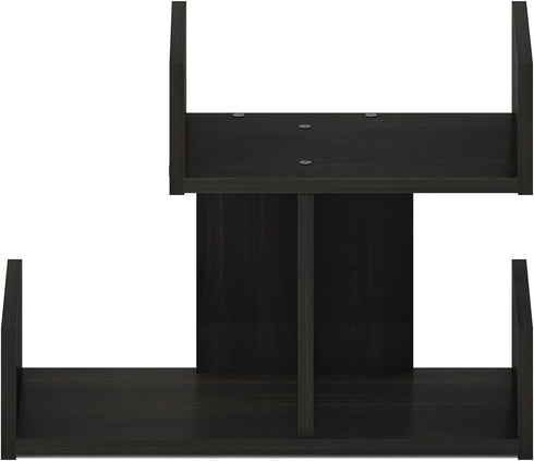 Furinno Hermite Wooden Desktop Bookshelf Storage Organizer for Home and Office Supplies, Espresso Finish