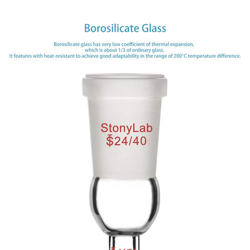 StonyLab Enlarging Adapter, Glass Adapter from 24/40 to 14/20 Glass Joint