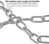 SUS304 Stainless Steel Chain Link, Light Duty Utility Chain for Home Outdoor Camping, 9.8ft Length, 0.12 inches